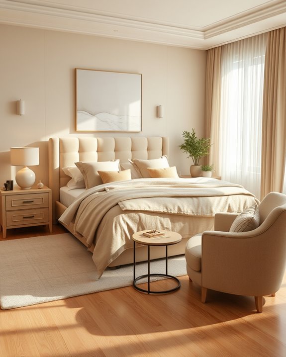 elegant beige bedroom retreat