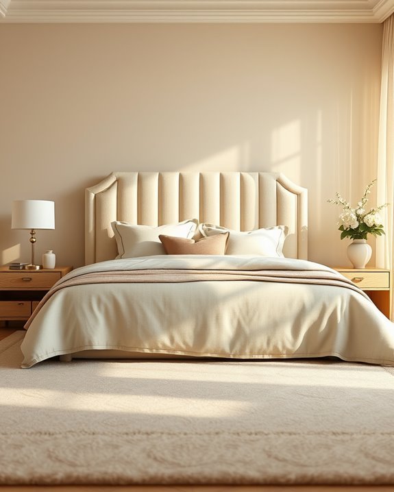 elegant beige headboard design