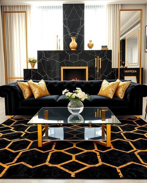 elegant black and gold accents