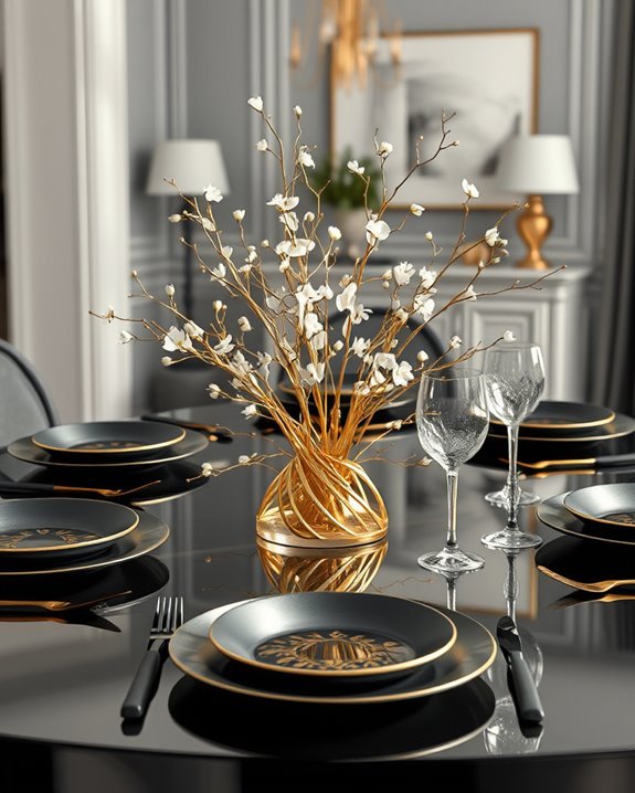 elegant black and gold accents