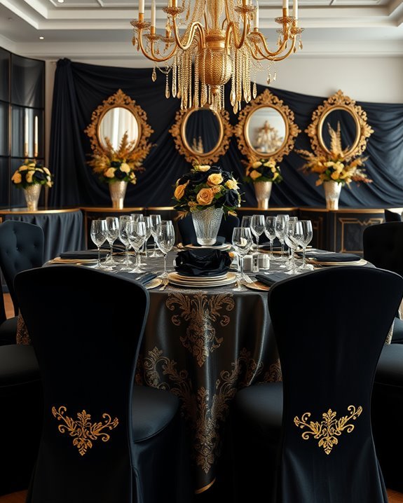 elegant black and gold celebrations