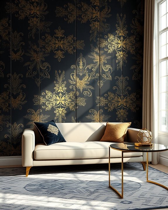 elegant black and gold panels