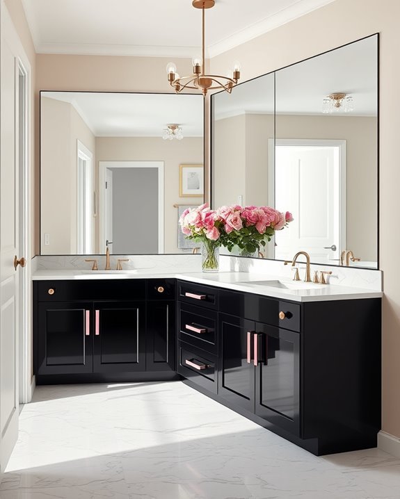 elegant black and pink