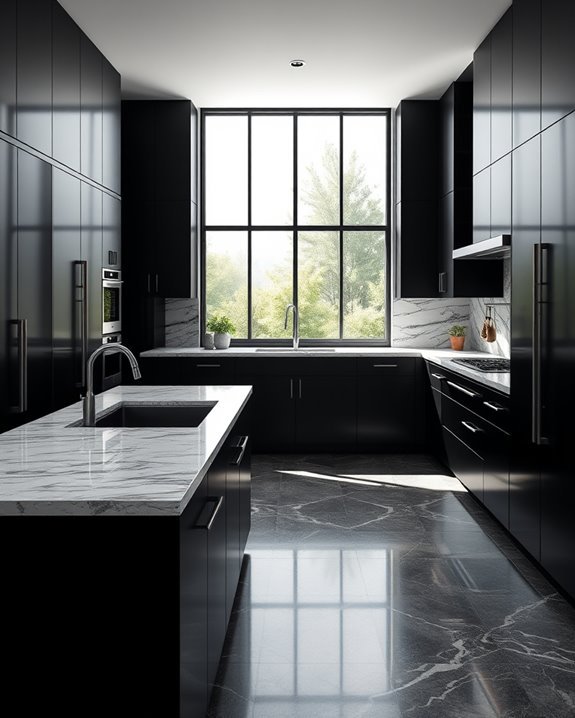 elegant black and stone
