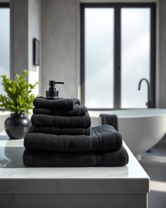 elegant black bath towels