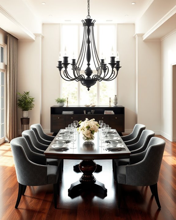 elegant black chandelier ambiance