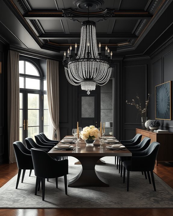 elegant black chandelier centerpiece