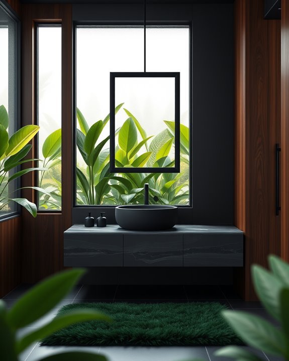 elegant black framed mirrors