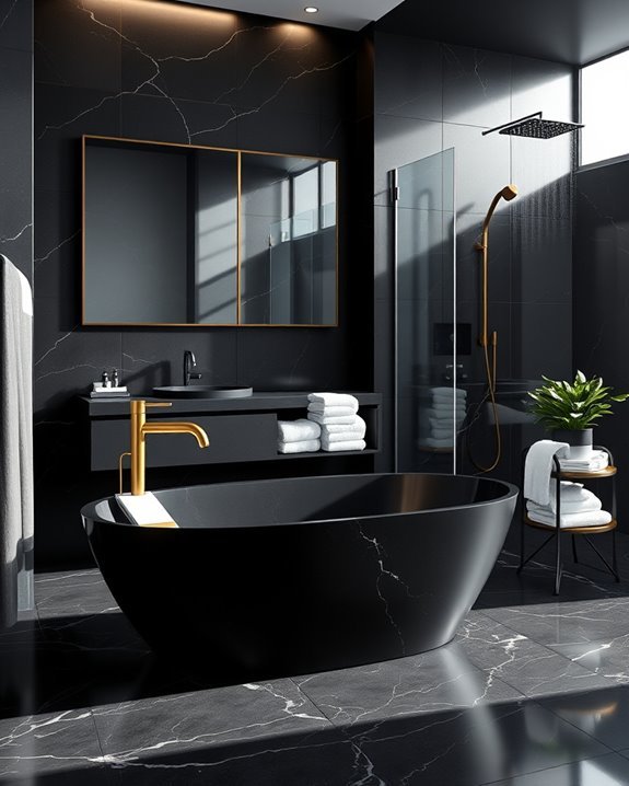 elegant black granite accents