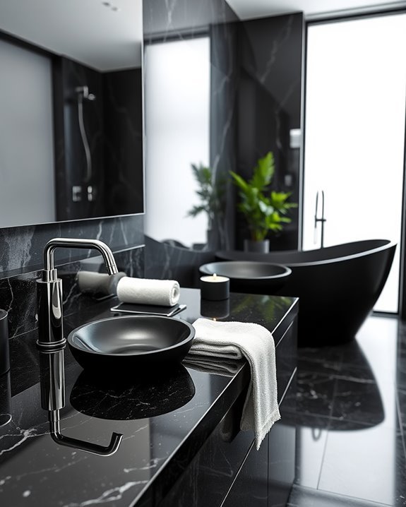 elegant black granite accessories