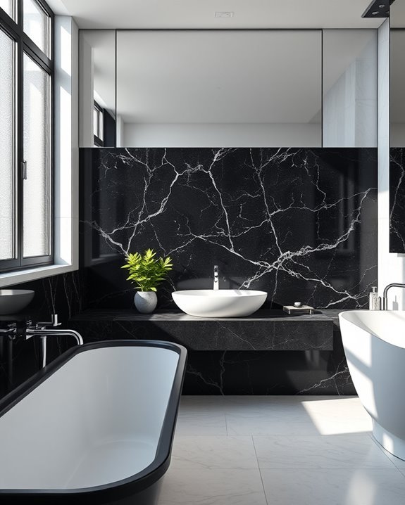 elegant black granite backsplashes