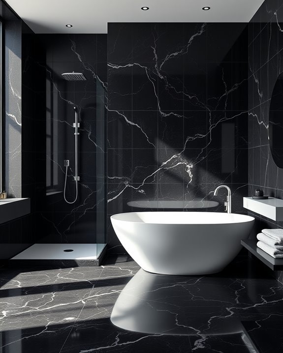 elegant black granite walls