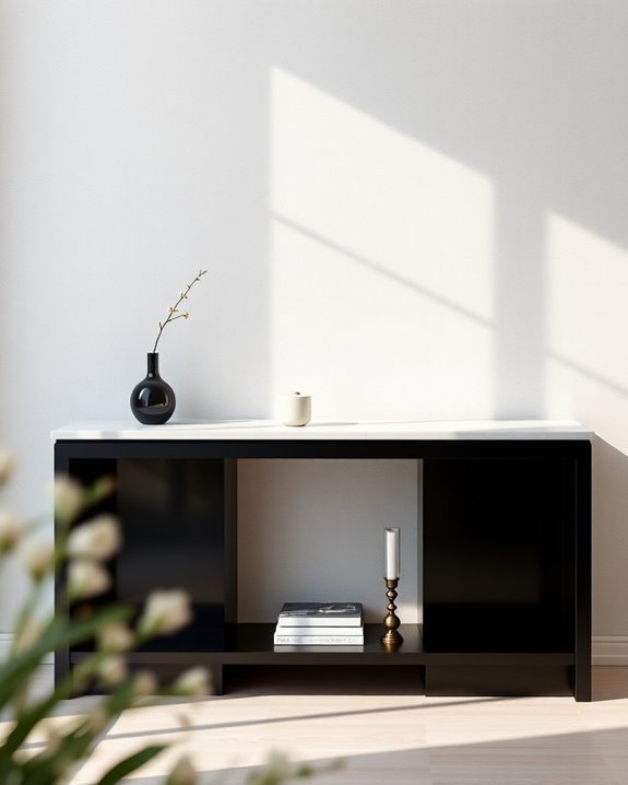 elegant black marble console