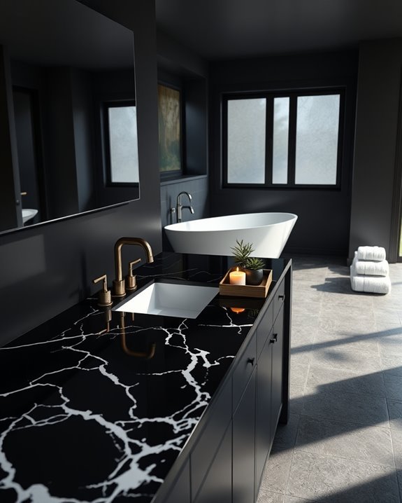 elegant black marble countertops