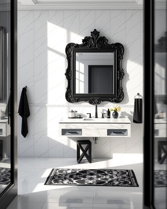 elegant black mirror decor