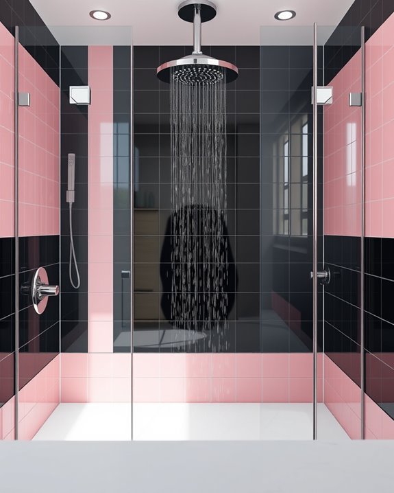 elegant black pink showers