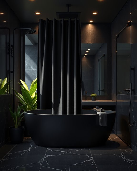 elegant black shower curtains