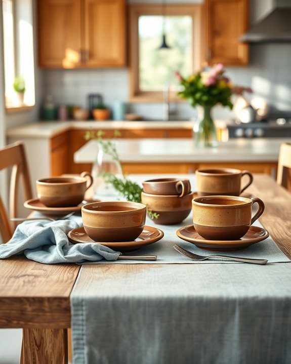 elegant blue and brown dining