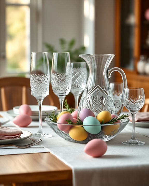 elegant colorful glassware accents