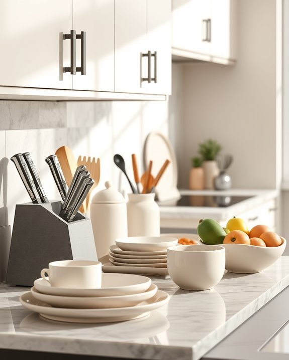 elegant cream and grey accessories