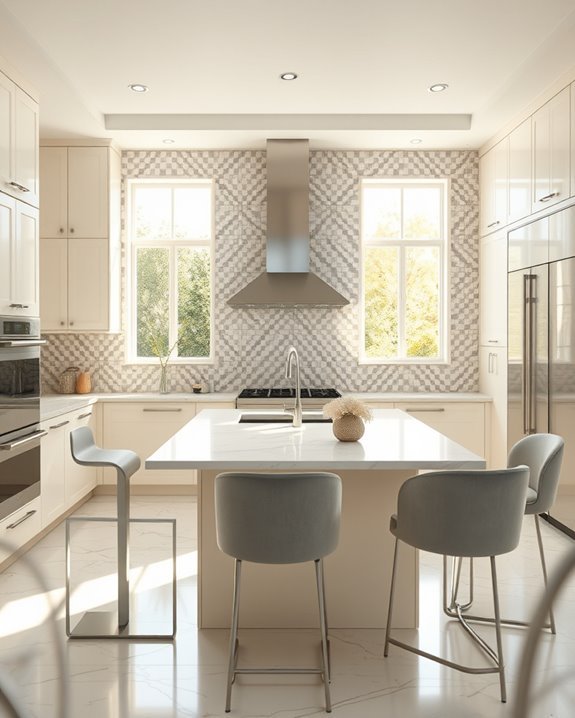 elegant cream and grey mosaics