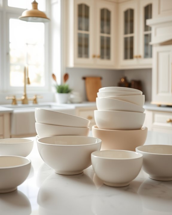 elegant cream bowl organization