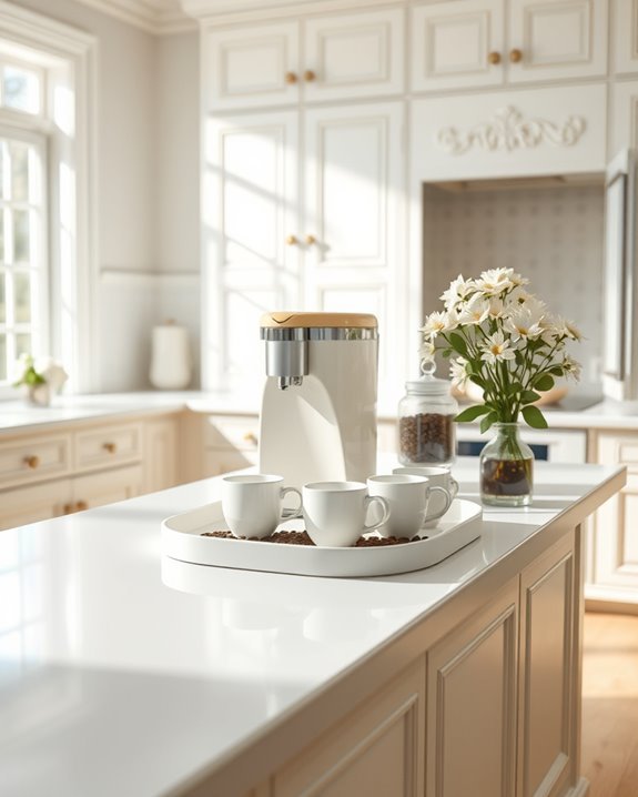 elegant cream coffee station