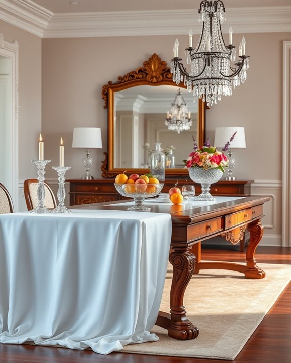 elegant crystal buffet accents