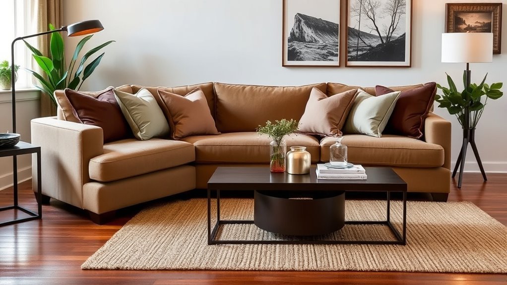 elegant dark beige sofas