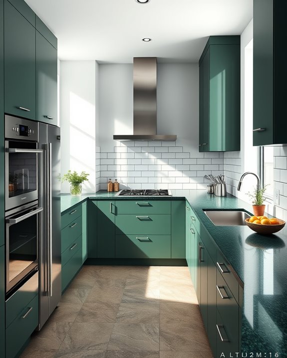 elegant dark green countertops