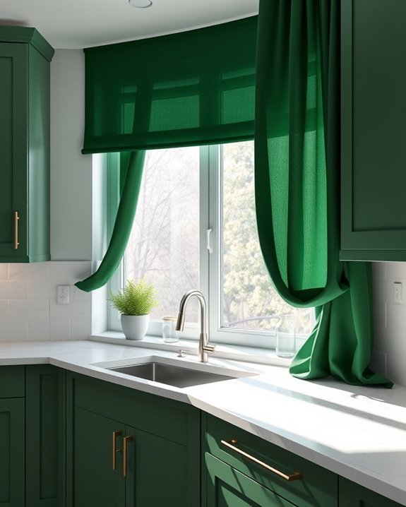 elegant dark green treatments