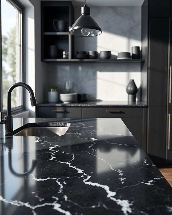 elegant dark marble countertops