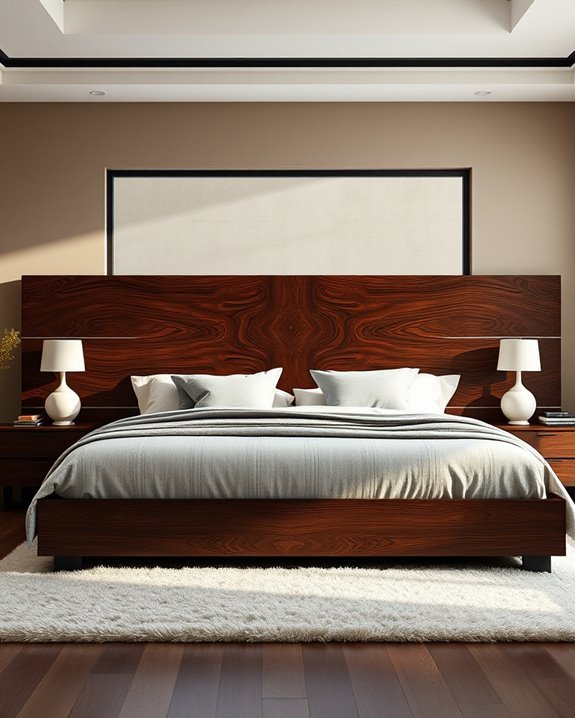 elegant dark wood headboards