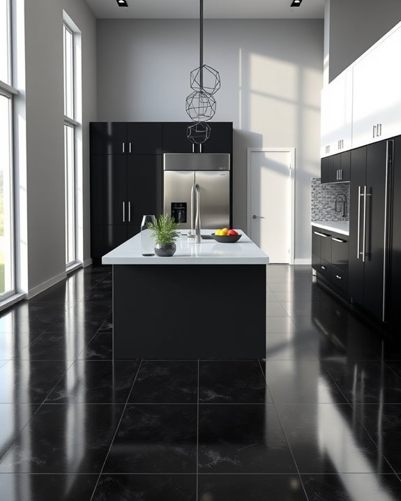 elegant durable black tiles