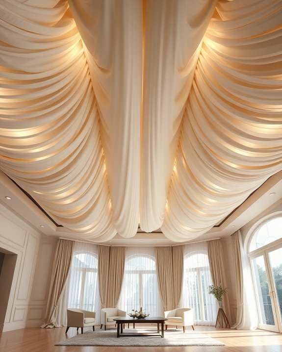 elegant fabric ceiling draping