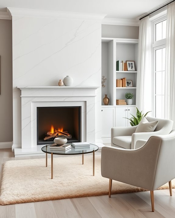 elegant fireplace design details