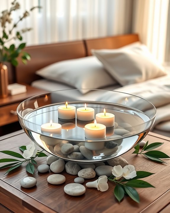 elegant floating candle centerpiece