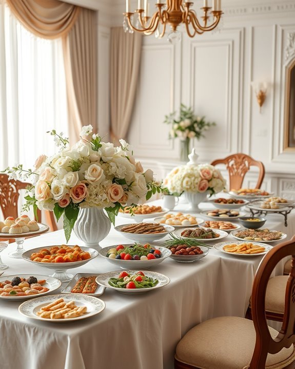 elegant floral buffet arrangements
