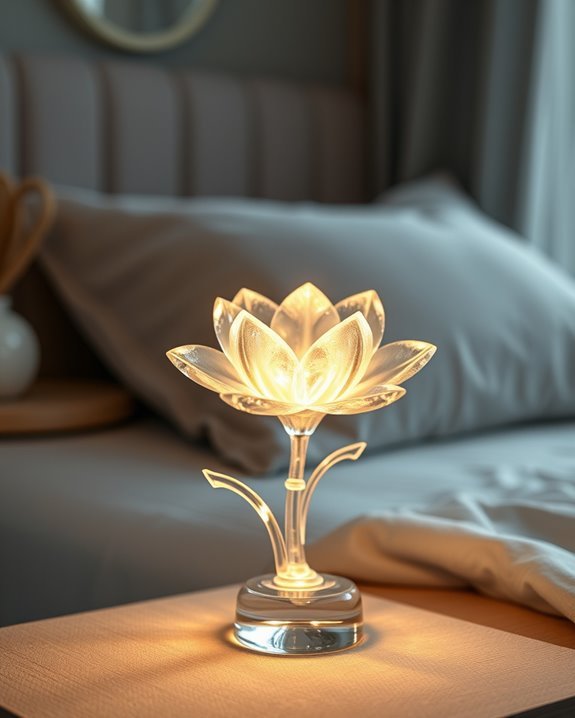elegant flower crystal lamp