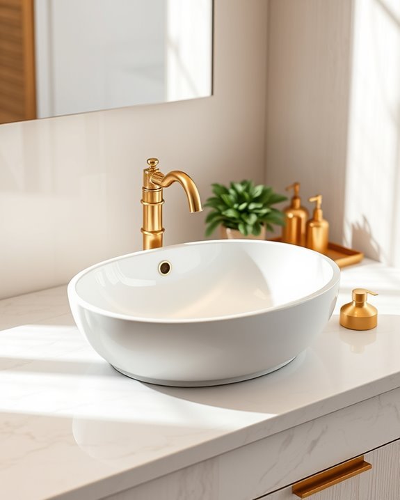 elegant gold bathroom accents