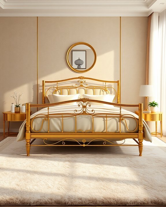 elegant gold bed frame