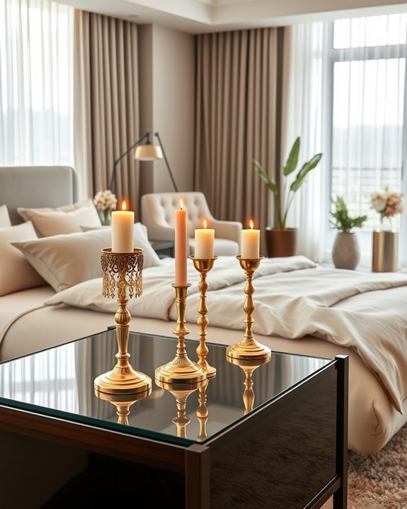 elegant gold candle holders