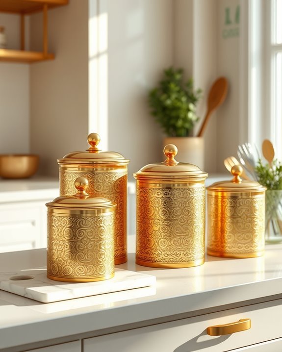 elegant gold canister styles