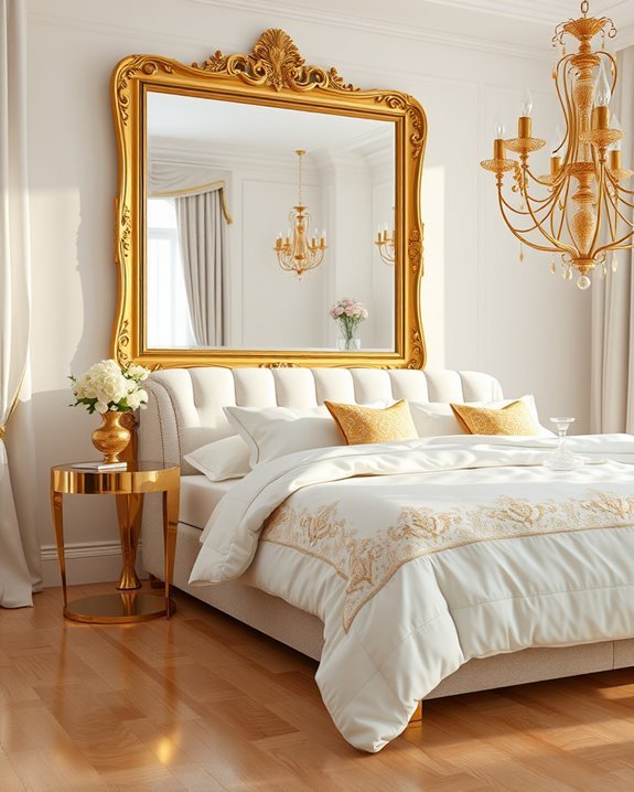 elegant gold mirror accents
