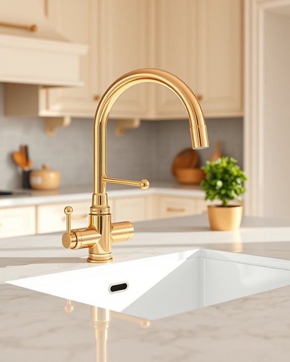 elegant gold sink faucets