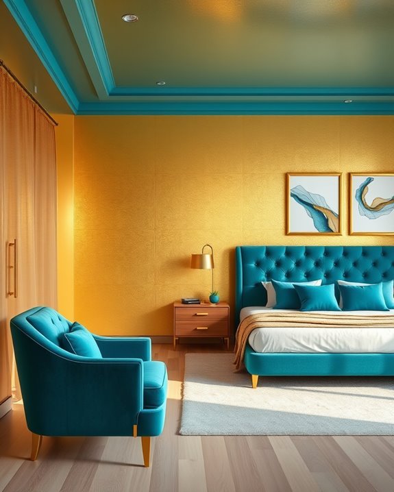 elegant gold teal balance
