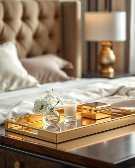 elegant gold tray styling