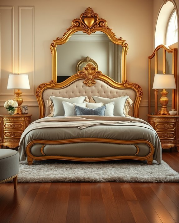 elegant gold trimmed furniture accents