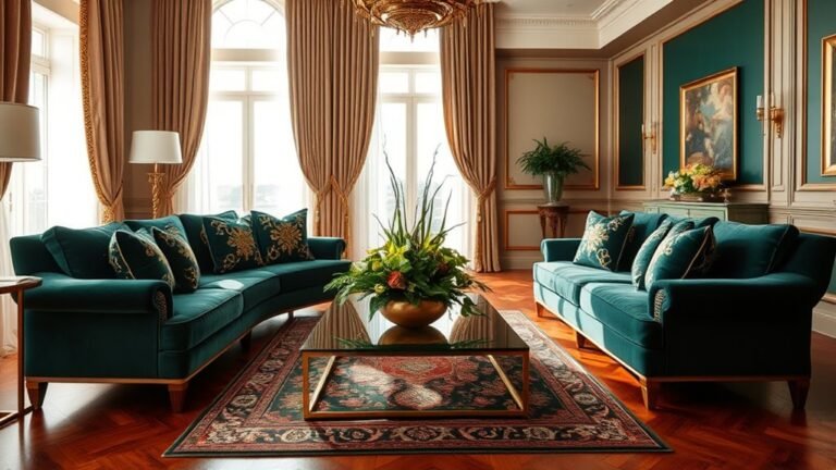 elegant green and gold decor