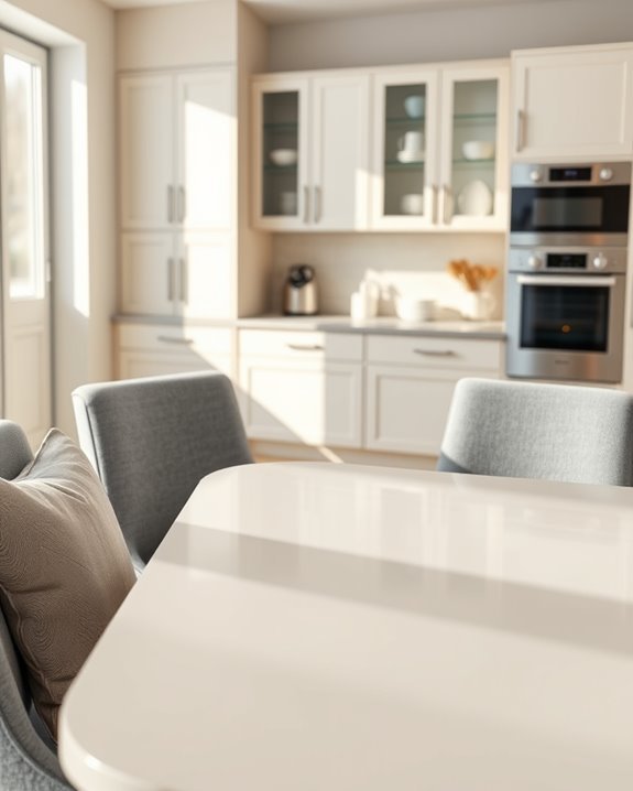 elegant grey chairs cream table